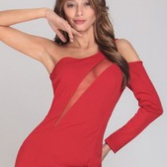 One sleeve Mesh Paneled Scarlet Red New - Picture 10 of 14